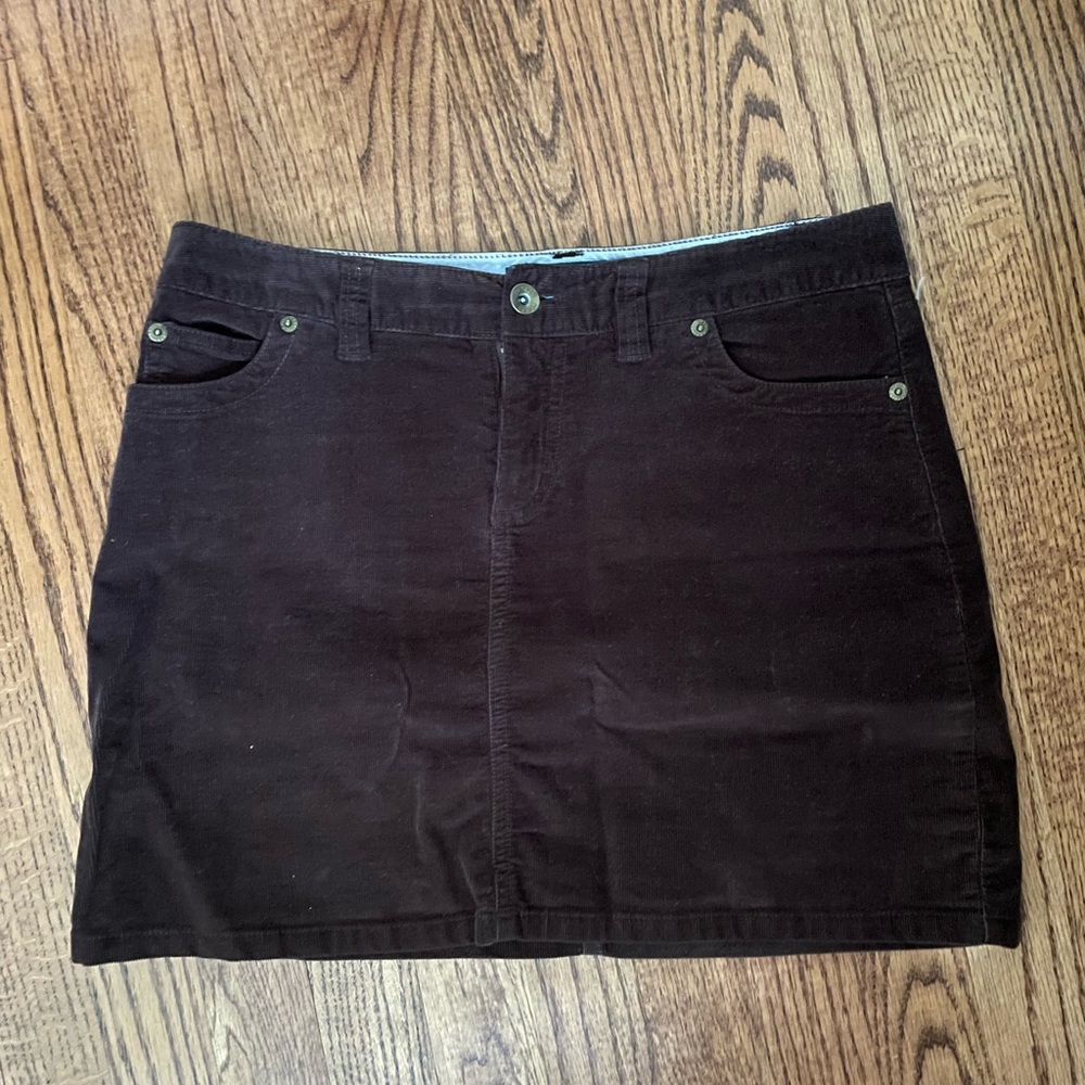 Brown corduroy mini skirt